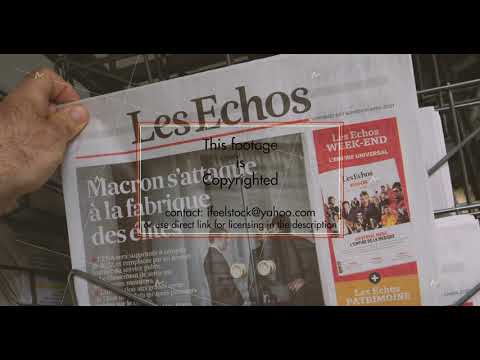 Les Echo French newspaper with breaking news Emmanuel Macron closing ENA