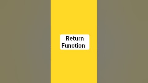 Return Function #python #coding