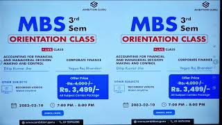 MBS 3rd Semester | Orientation Class | Ambition Guru | Management Class