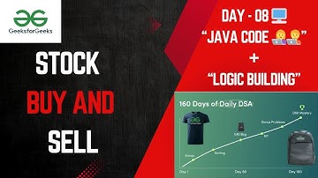 Day 8 | Stock Buy and Sell - Max One Transaction | GeeksforGeeks 160 Days Challenge | #MCodeLearner