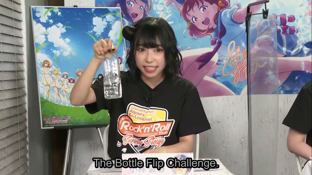 Aikyan, Suwawa and Rikyako do bottle flipping