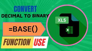 How to use BASE Function in Excel Sheet|| MS Excel Tutorials|| How to Convert Decimal into Binary