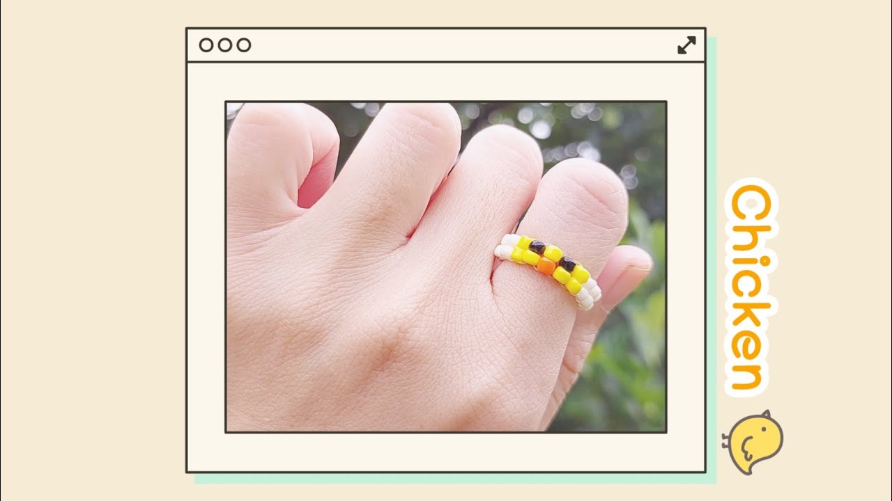 มาร้อยแหวนลูกปัดน้องกุ๊กไก่กัน - DIY Chicken Beaded Ring  🐥✨