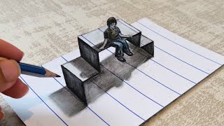 3D drawing of a dwarf on paper| easy drawing for beginners
