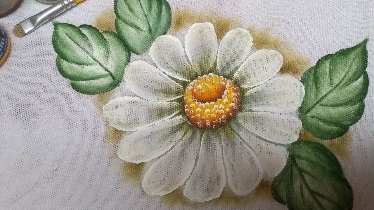 Pintura em tecido como pintar margaridão