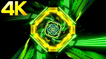 4K OLED Fast Moving Square Neon Lights Multi Color Screensaver Video TV Background No sound