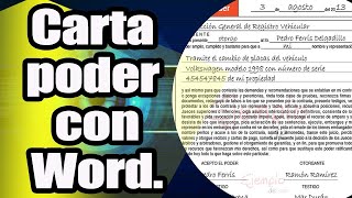 Como hacer una carta poder en Word