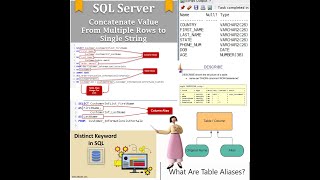 basic select statement, alias, concatenation, describe, distinct