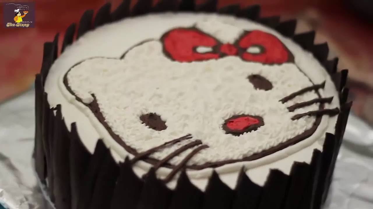 TUTORIAL HOW TO DECORATE HELLO KITTY CAKE YouTube