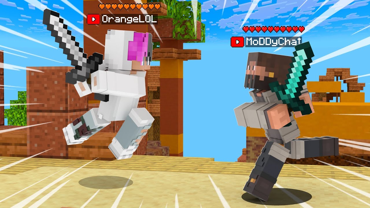 Сыграл в SkyWars против одного из лучших ютуберов в СНГ Модичата! Minecraft java 166 