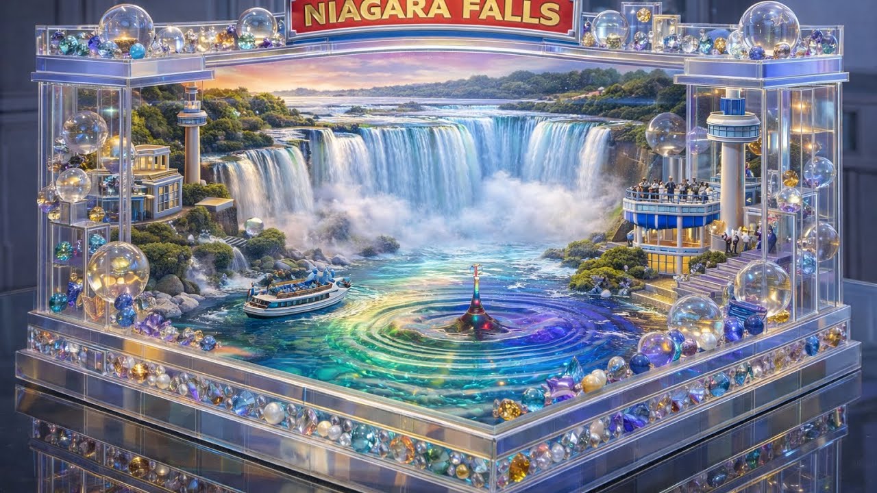 Niagara Falls — Acrylic Reverie Playset • Rain & Gentle Motion (with cute stickers here and there)