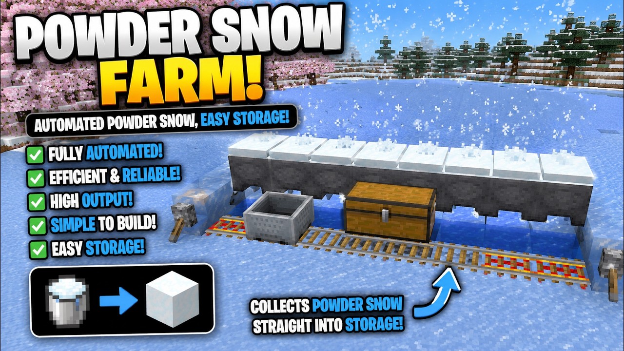 Snow Powder Farm Powder Snow Farm | Minecarft 1.21+ - YouTube