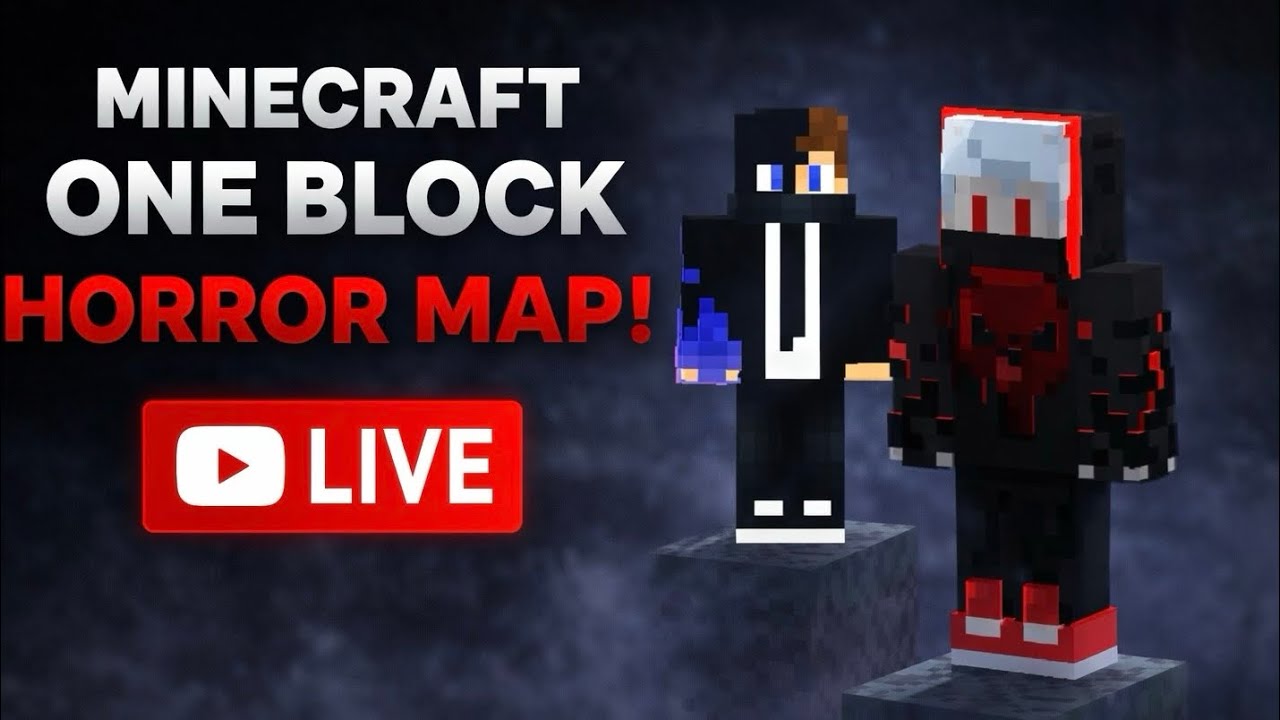 One Block Horror Map in Minecraft | Playing With Friend