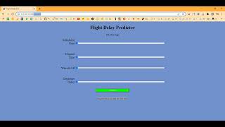 Flight Delay ML Classification Flask App in Python Projects