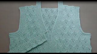 Bayan Yeleği Komple Anlatım Bağlamalı Baklava Örgü Modeli
