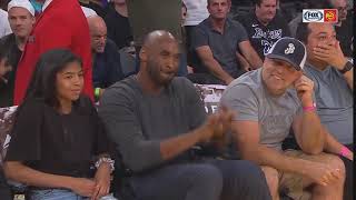 Kobe Bryant Gives LeBron James His 3 Point Shooting Powers During Greeting  Gets Standing Ovation hd