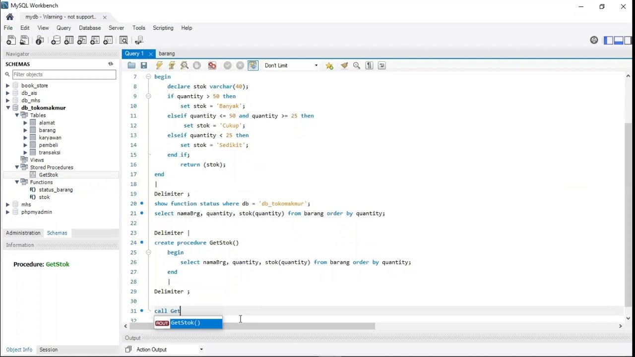 Membuat Stored Procedure MySQL Workbench - YouTube