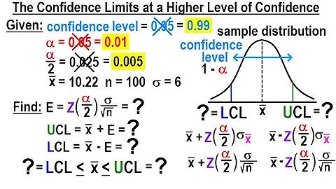 Statistics: Ch 9 Hypothesis Testing (28 of 35) Confidence Limits at a Higher Level of Confidence