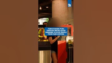 Fare evaders push through metro gates designed to stop people from fare hopping