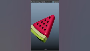 “3D Watermelon Modeling in Autodesk Maya | Fruit Model” #Watermelon#FruitModel#3DFruit#FoodModeling