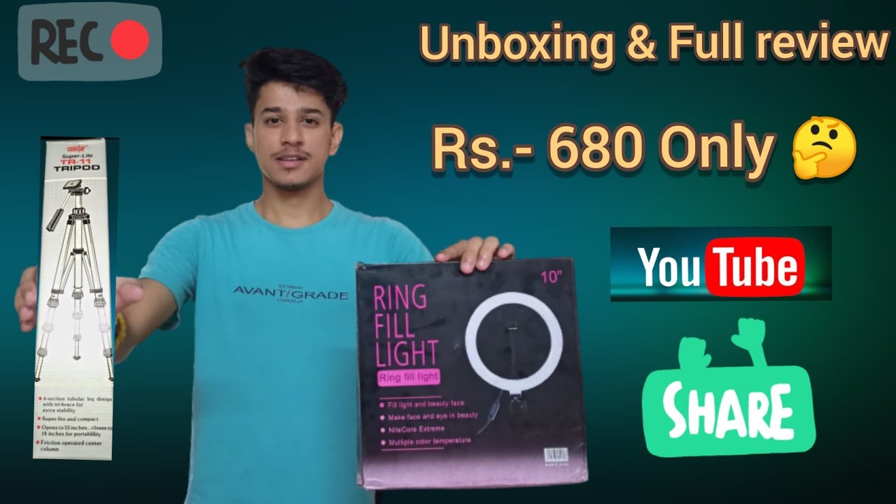 Cheap & Best Tripod Stand With Ring Light unboxing🔥| Full Review ⚡
