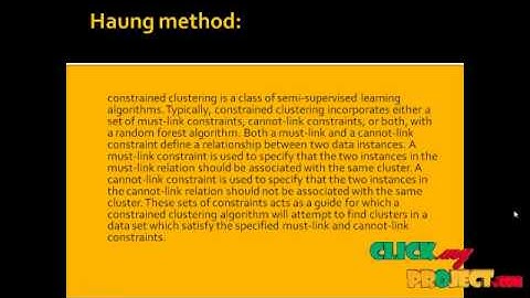 Final Year Projects 2015 | Active Learning of Constraints for Semi-Supervised