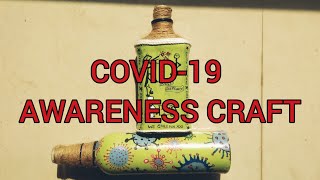 CORONA AWARENESS DRAWING | COVID-19 | Bottle Art | how to draw Corona Virus