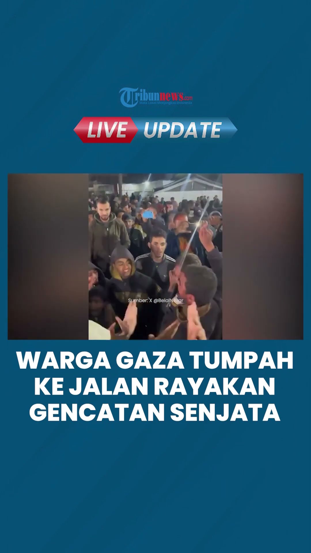 Air Mata Ribuan Warga Gaza, Bersorak Rayakan Genjatan Senjata di Khan Younis: Allahu AKbar