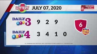 Daily 3 Daily 4 Evening Drawing: July 7, 2020