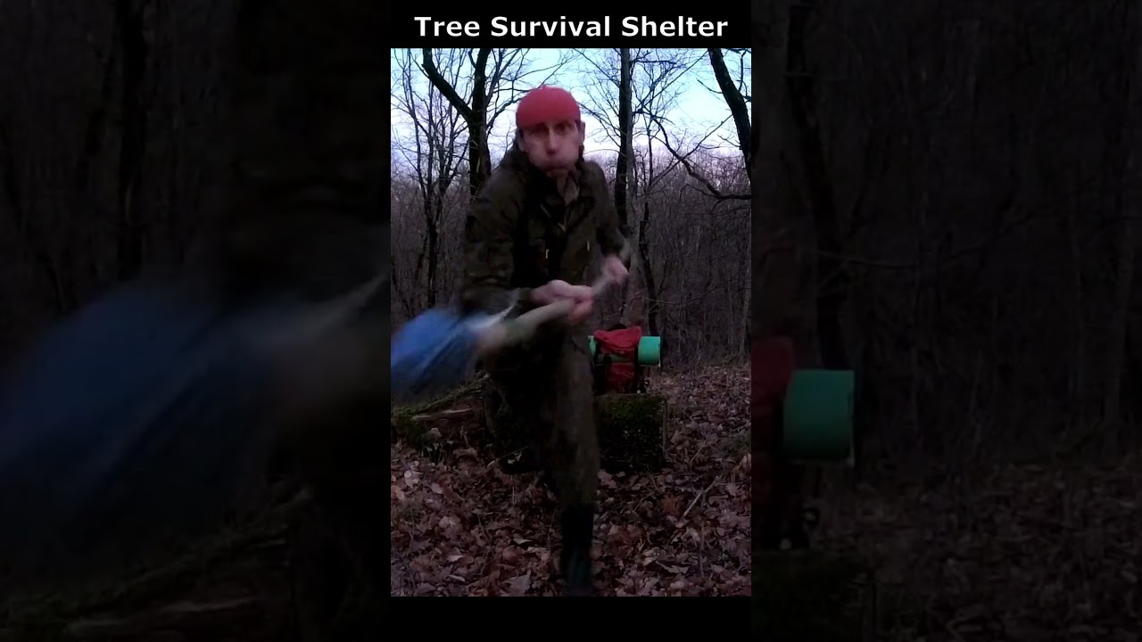 If the Wolves Attack. Quick Shelter for Survival  🔪🏕🔥  Bushcraft  