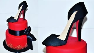 Cake decorating tutorials | high heel stiletto shoe cake topper | Sugarella Sweets
