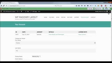 WP Masonry Layout - Account Management