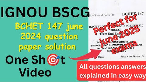 IGNOU BCHET-147 June 2024 PYQ solution |  One-Shot Video