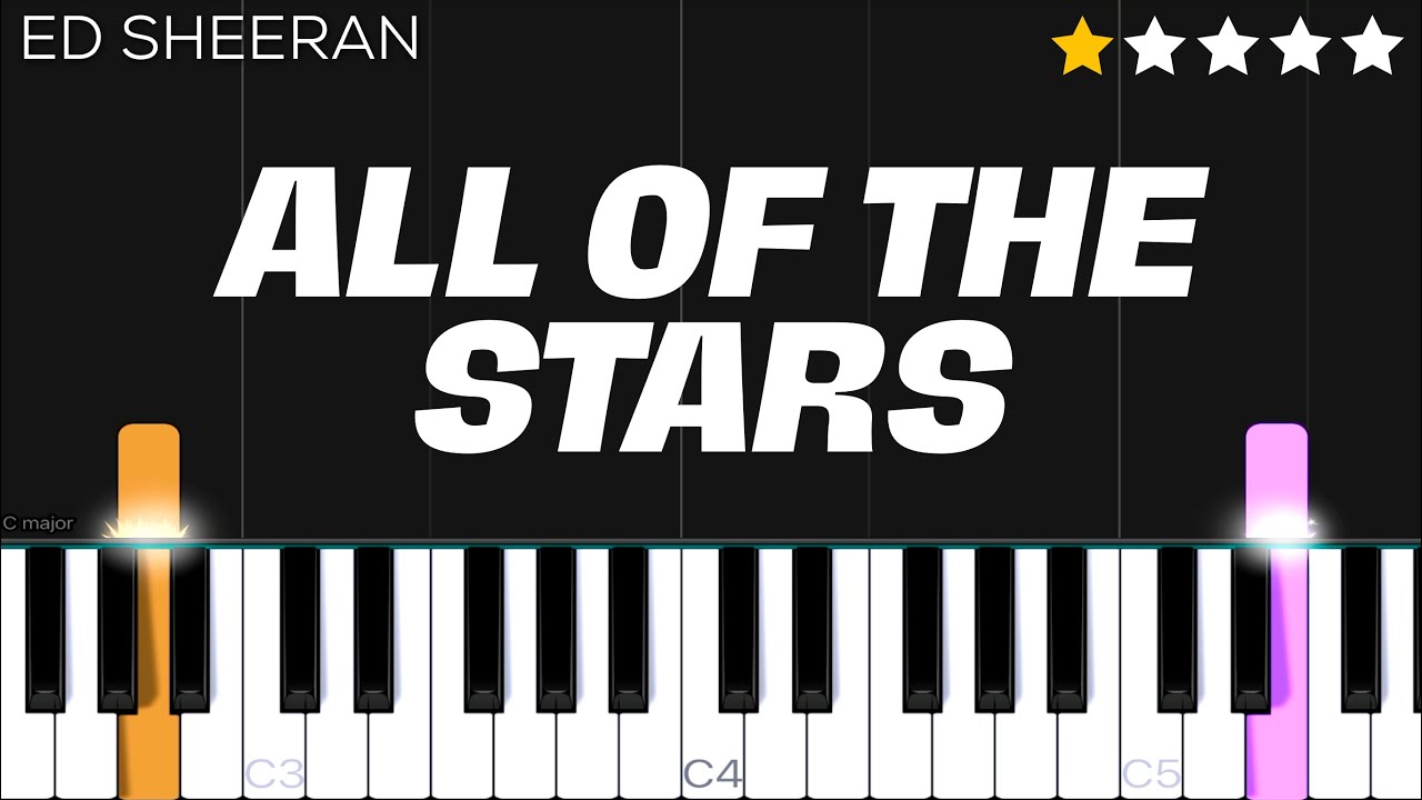Ed Sheeran All Of The Stars EASY Piano Tutorial YouTube