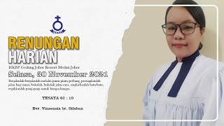 Renungan Harian | Selasa, 30 NOVEMBER 2021
