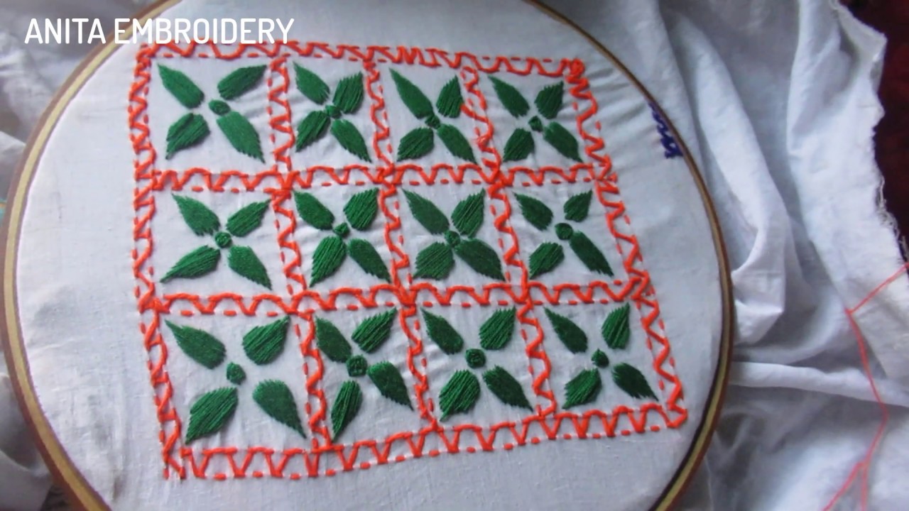 Simple Kantha Design Very Easy Nakshi Kantha Stitching ,New Nakshi Kantha Design, Easy ...