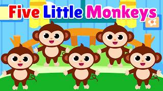 Five Little Monkeys Jumping on The Bed | Nursery Rhyme & Kids Song | Rhymes For Newborn Babies