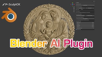 Create 3d relief used sculptok blender plugin