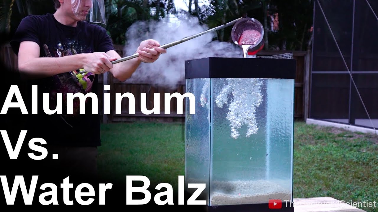 ⁣Molten Aluminum Vs 'Spitballs' - SO COOL!! (water balz)