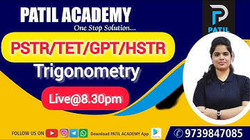 TRIGONOMETRY 01 8.30pm | PSTR/TET/CTET/GPT/HSTR-2025 | by Nirmala Patil