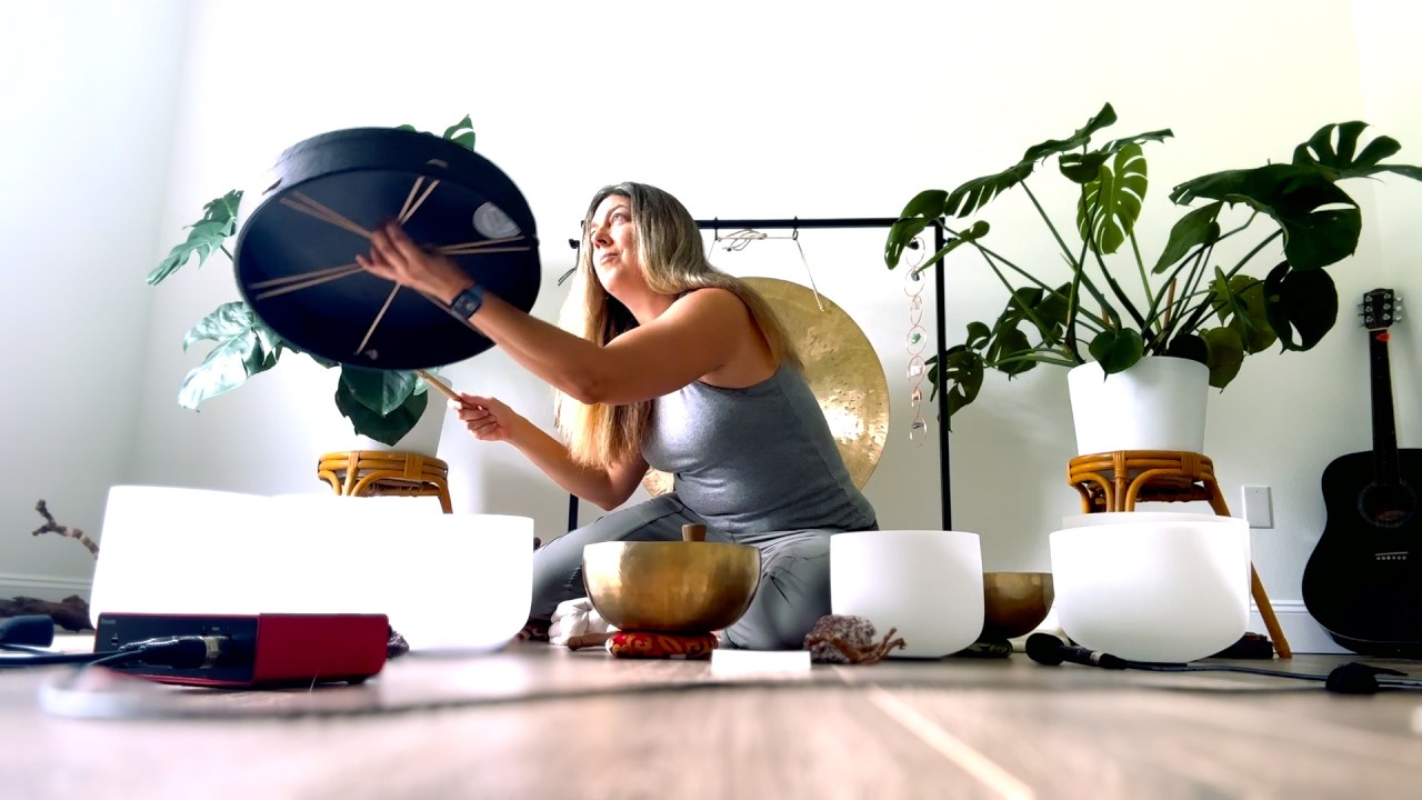 432 HZ Sound Bath featuring shamanic drumming, crystal and tibetan sound bowls for deep relaxation