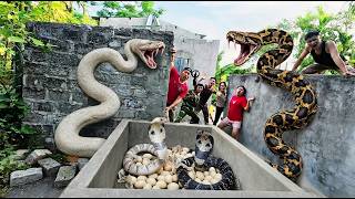 Brave soldiers used high-tech snake detectors to locate the giant python's nest