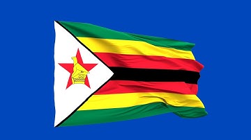 Zimbabwe Flag blue screen | green screen | chroma key (FREE USE)