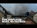 Dozens displaced after three-alarm fire