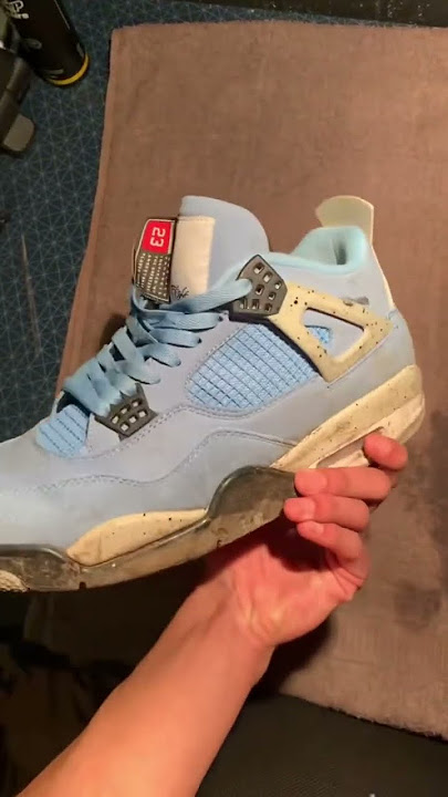 Jordan 4 university blue  sneakercleaning🧼 #kbj #sneakercleaning