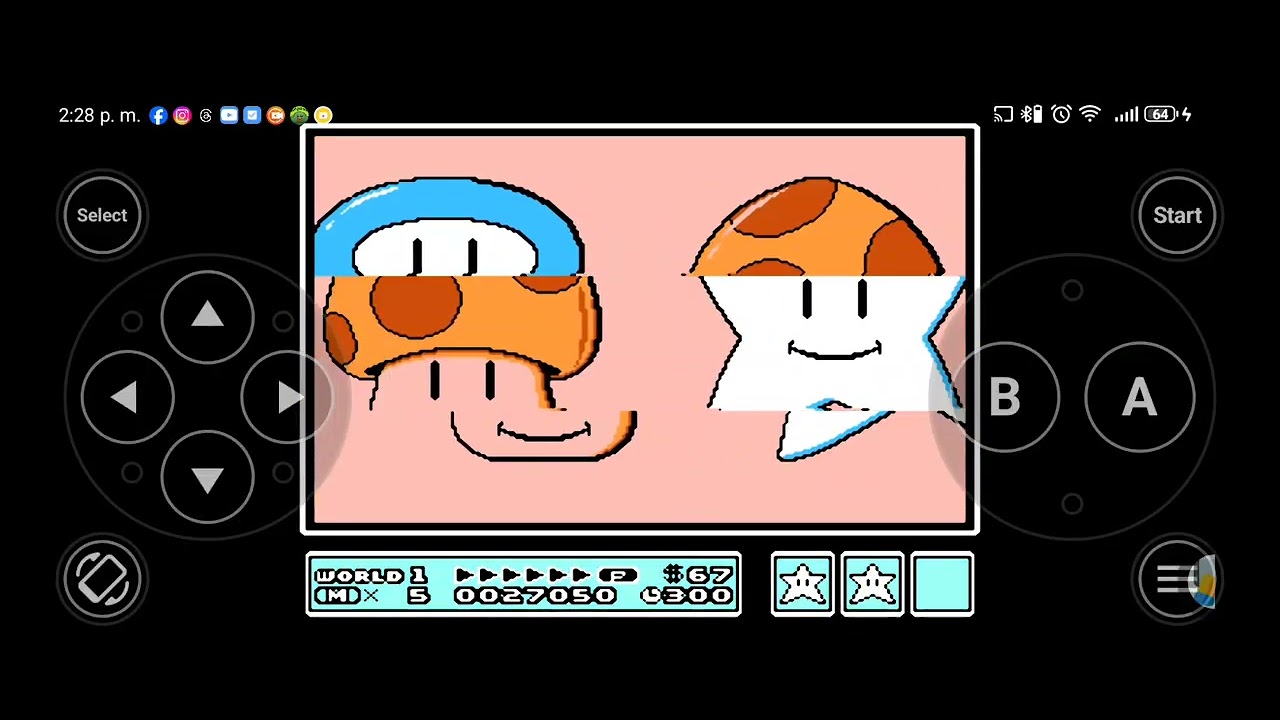 Jugando super Mario bros 3 