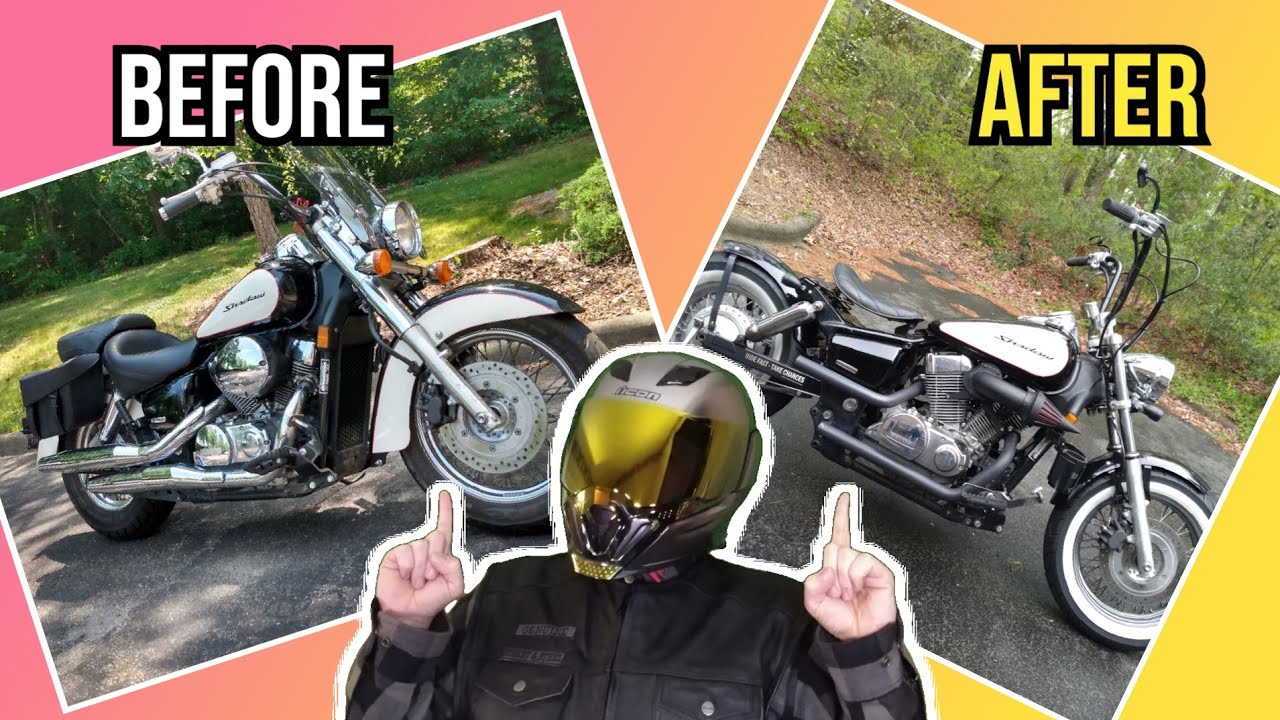 Turning my Honda Shadow 750 into a BOBBER in UNDER 25 MINUTES! | SUPERCUT