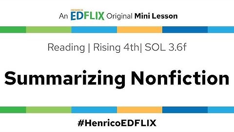 Summarizing Nonfiction