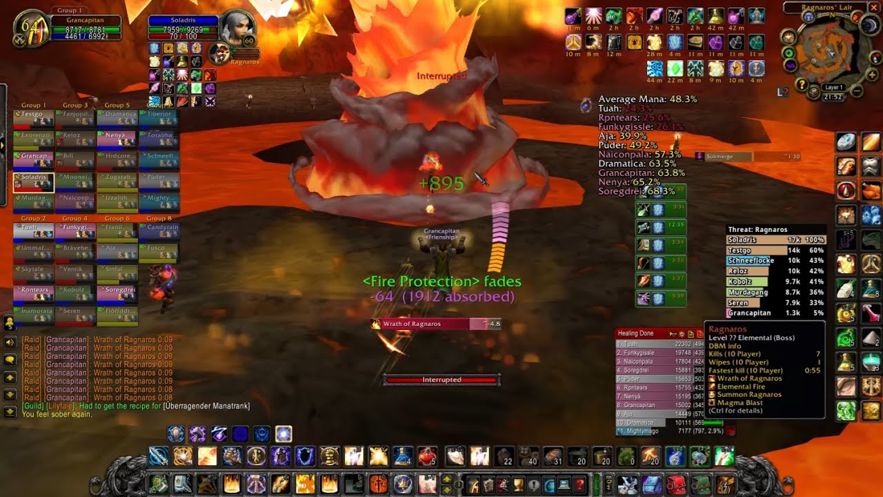 WoW classic HC almost screwing up Ragnaros fight - YouTube