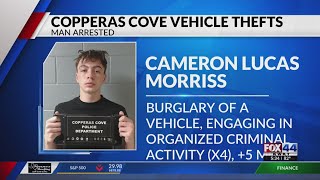 Copperas Cove PD arrests one while investigating car thefts and burglaries